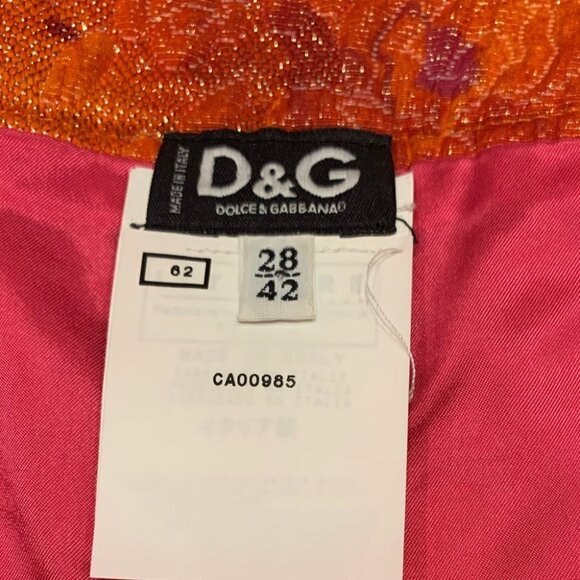 DOLCE GABBANA Vintage pink orange low waist pencil midi skirt - Picture 5 of 10